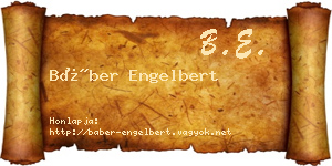 Báber Engelbert névjegykártya